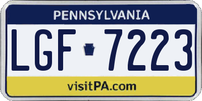 PA license plate LGF7223