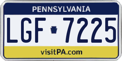 PA license plate LGF7225