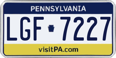 PA license plate LGF7227