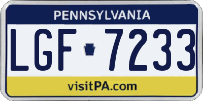 PA license plate LGF7233