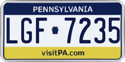 PA license plate LGF7235