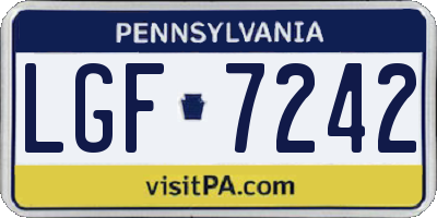PA license plate LGF7242