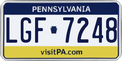PA license plate LGF7248