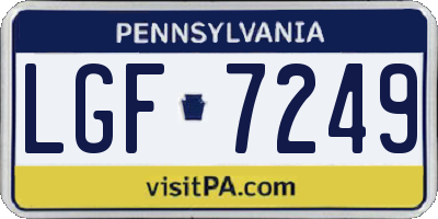 PA license plate LGF7249