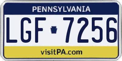 PA license plate LGF7256