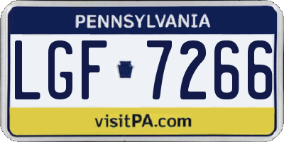PA license plate LGF7266