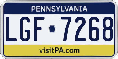 PA license plate LGF7268
