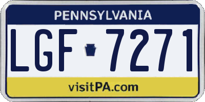 PA license plate LGF7271