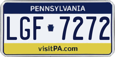 PA license plate LGF7272