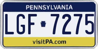 PA license plate LGF7275