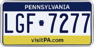 PA license plate LGF7277