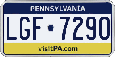PA license plate LGF7290