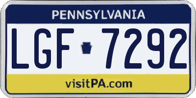 PA license plate LGF7292