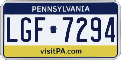 PA license plate LGF7294