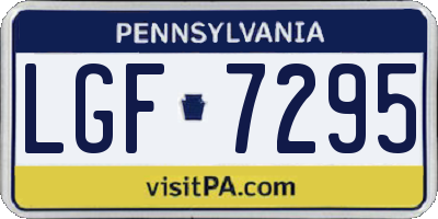 PA license plate LGF7295