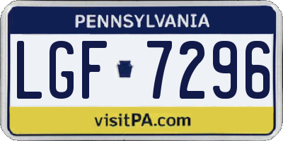 PA license plate LGF7296