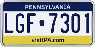 PA license plate LGF7301