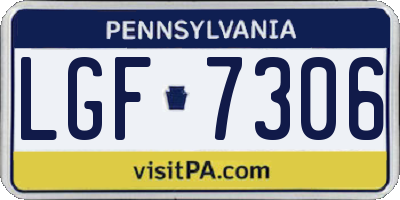 PA license plate LGF7306