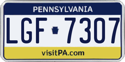 PA license plate LGF7307