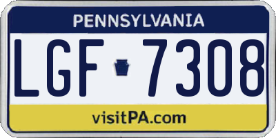 PA license plate LGF7308