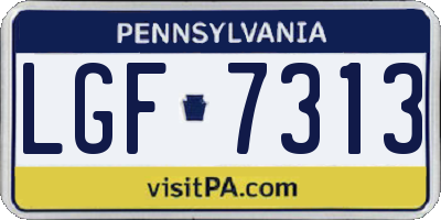 PA license plate LGF7313