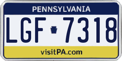 PA license plate LGF7318