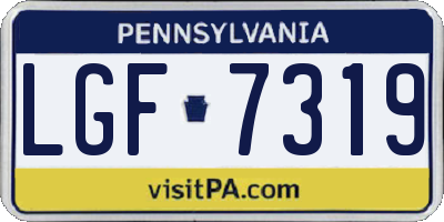 PA license plate LGF7319