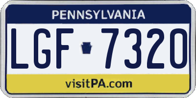 PA license plate LGF7320