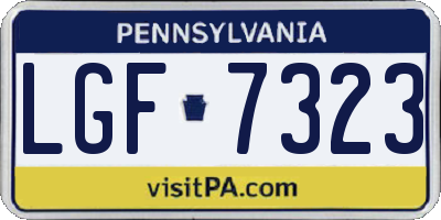 PA license plate LGF7323
