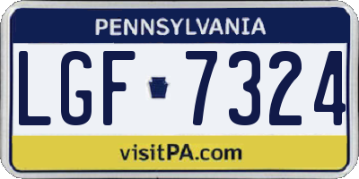 PA license plate LGF7324