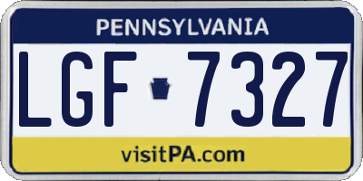 PA license plate LGF7327