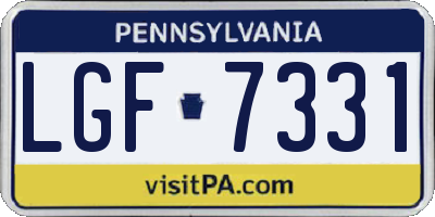 PA license plate LGF7331