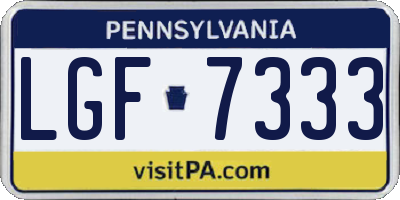 PA license plate LGF7333