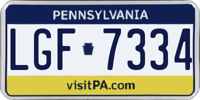 PA license plate LGF7334