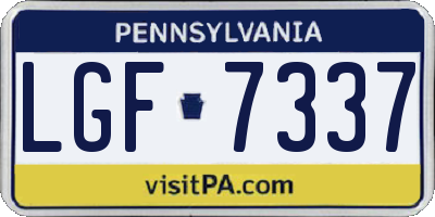 PA license plate LGF7337