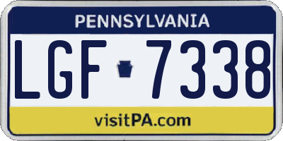 PA license plate LGF7338