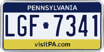 PA license plate LGF7341