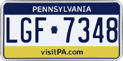 PA license plate LGF7348