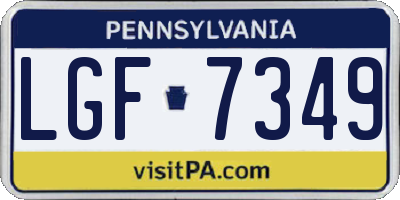 PA license plate LGF7349