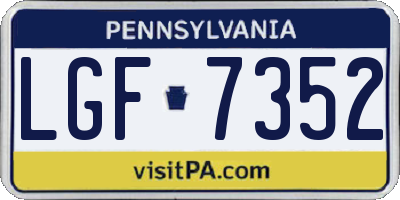 PA license plate LGF7352