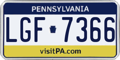 PA license plate LGF7366