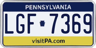 PA license plate LGF7369