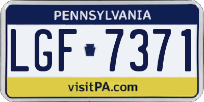 PA license plate LGF7371