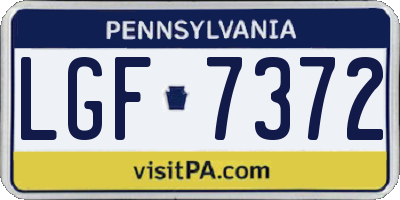 PA license plate LGF7372
