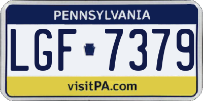 PA license plate LGF7379