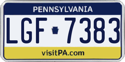 PA license plate LGF7383