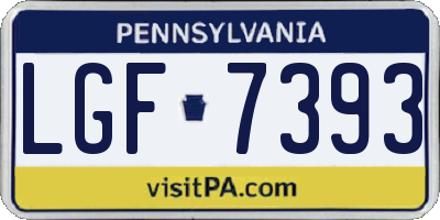 PA license plate LGF7393