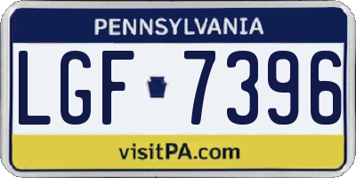 PA license plate LGF7396