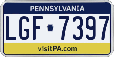 PA license plate LGF7397