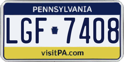 PA license plate LGF7408
